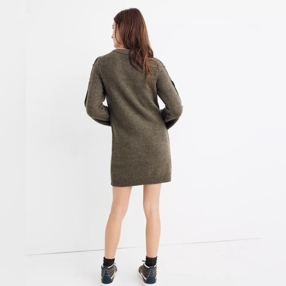 Madewell Donegal Button Sleeve Sweater Dress - Picture 3 of 8